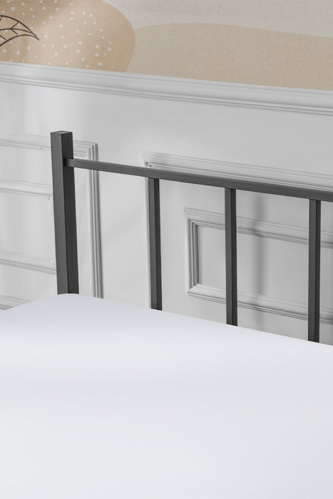 Hanah Home K90 Cama Doble Negra de Metal 120 x 200 cm