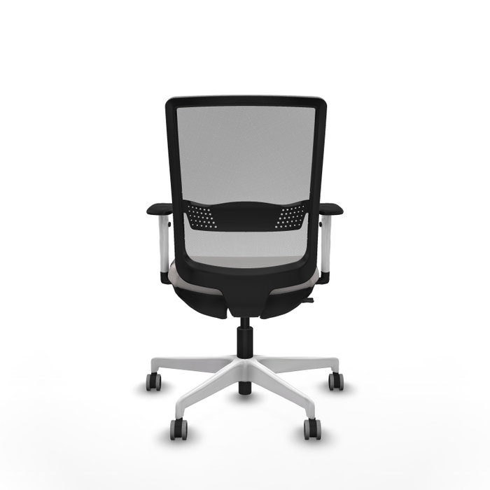 PIQUERAS Y CRESPO Silla de oficina Haches Gris y Blanca con Mecanismo Sincro/Traslack