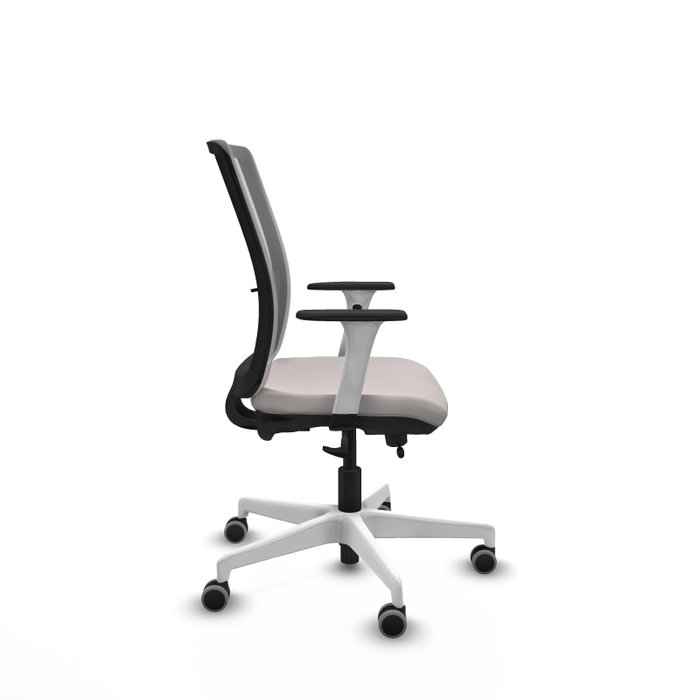 PIQUERAS Y CRESPO Silla de oficina Haches Gris y Blanca con Mecanismo Sincro/Traslack