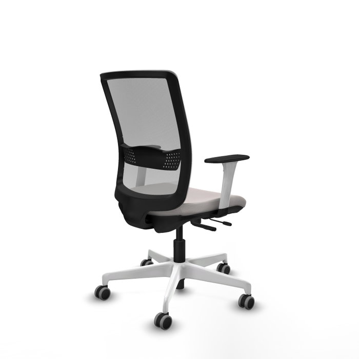 PIQUERAS Y CRESPO Silla de oficina Haches Gris y Blanca con Mecanismo Sincro/Traslack