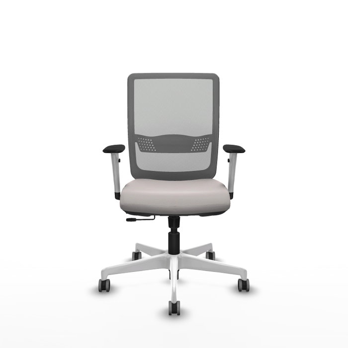 PIQUERAS Y CRESPO Silla de oficina Haches Gris y Blanca con Mecanismo Sincro/Traslack
