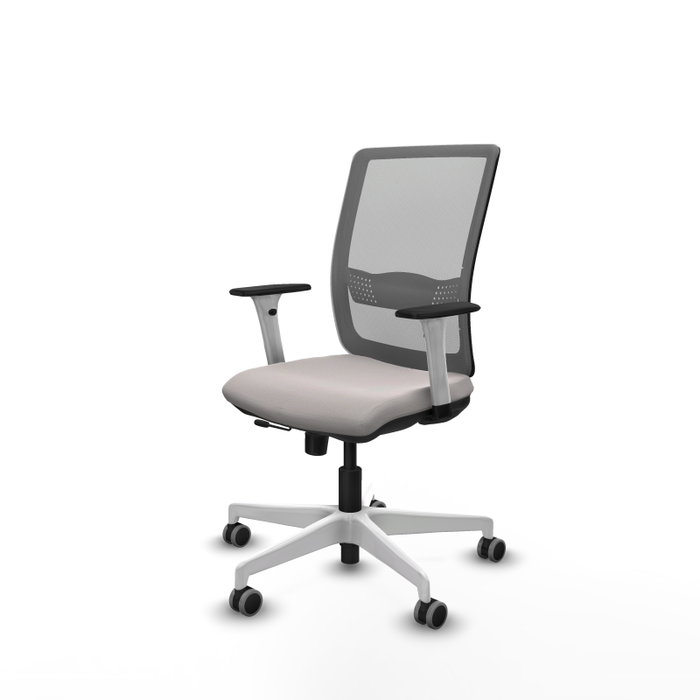 PIQUERAS Y CRESPO Silla de oficina Haches Gris y Blanca con Mecanismo Sincro/Traslack