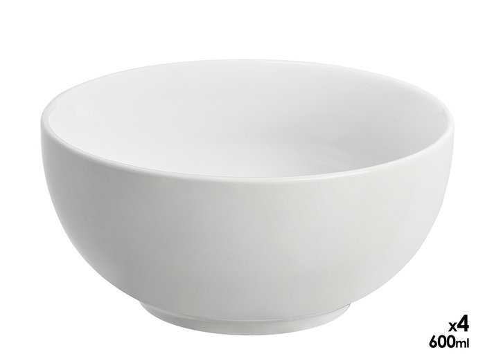 Vessia Set de 4 Boles de Porcelana Blanca de 600 ml, Dimensiones 18x16x16 cm (Set de 8) Vessia Set de 4 Boles de Porcelana Blanca de 600 ml, Dimensiones 18x16x16 cm (Set de 8)