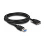 DeLOCK Cable USB 3.0 Tipo A a Micro-B con tornillos 2 m Negro