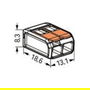 WAGO Conector de Regleta 2x4mm, Serie 221, 16 Piezas, 470550