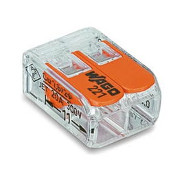 WAGO Terminal de Conexión Serie 221, 2 Conductores Hasta 4 mm2 (16 Unidades Retail)