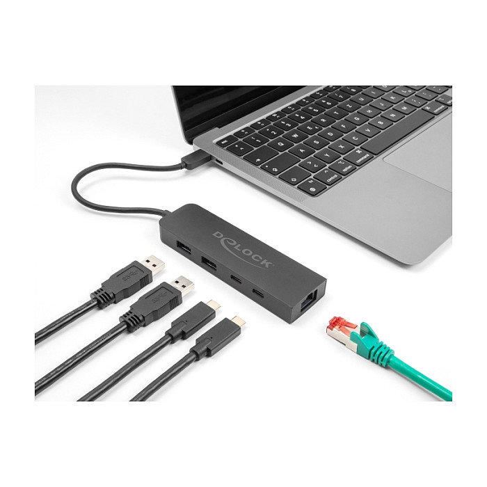 DeLOCK 64110 Hub USB de 10 Gbps con LAN de 2,5 GbE y PD 85 W