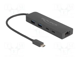 DeLOCK 64110 Hub USB de 10 Gbps con LAN de 2,5 GbE y PD 85 W