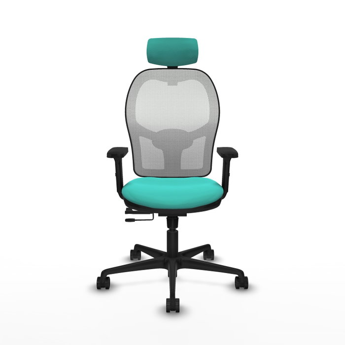 PIQUERAS Y CRESPO Silla de oficina Jorquera con mecanismo Sincro/Traslack Turquesa y Blanco
