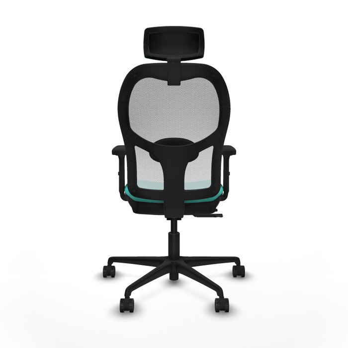 PIQUERAS Y CRESPO Silla de oficina Jorquera con mecanismo Sincro/Traslack Turquesa y Blanco
