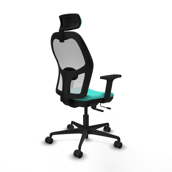 PIQUERAS Y CRESPO Silla de oficina Jorquera con mecanismo Sincro/Traslack Turquesa y Blanco