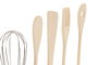 DKD Home Decor Set de 6 Utensilios de Porcelana y Bambú Relieve