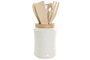 DKD Home Decor Set de 6 Utensilios de Porcelana y Bambú Relieve