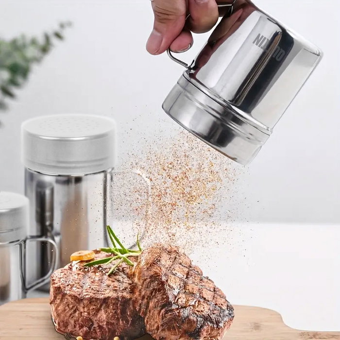 Quttin 48 Botes de Especias de Acero con Asa Pequeña 5.5x5.5x8.2 cm (24 Unidades)