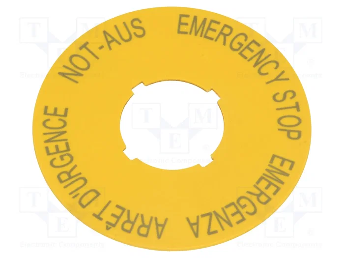Eaton M22-XBK1 Schild NOT-AUS 216483 amarillo 60mm 4 idiomas, nuevo Eaton M22-XBK1 Schild NOT-AUS 216483 amarillo 60mm 4 idiomas, nuevo