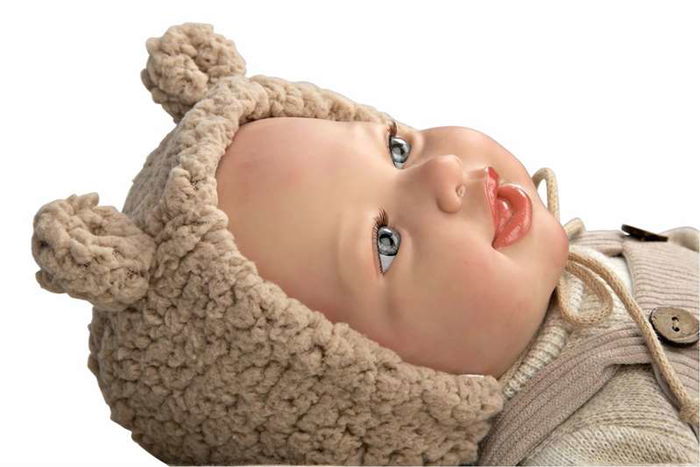 Muñecas Arias Muñeco Reborn Ruben c/cojin, Cuerpo Blando 45 cm