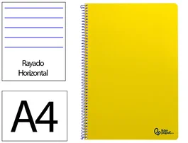 Liderpapel Cuaderno Espiral A4 Smart Tapa Blanda 80 Hojas Amarillo