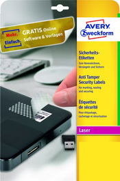 Etiquetas Adh.Impr.Avery A4 Seguridad Antifraude C.Romos Laser Caja 20H 45,7X21,2 Mm 960 Uds.(L6113)
