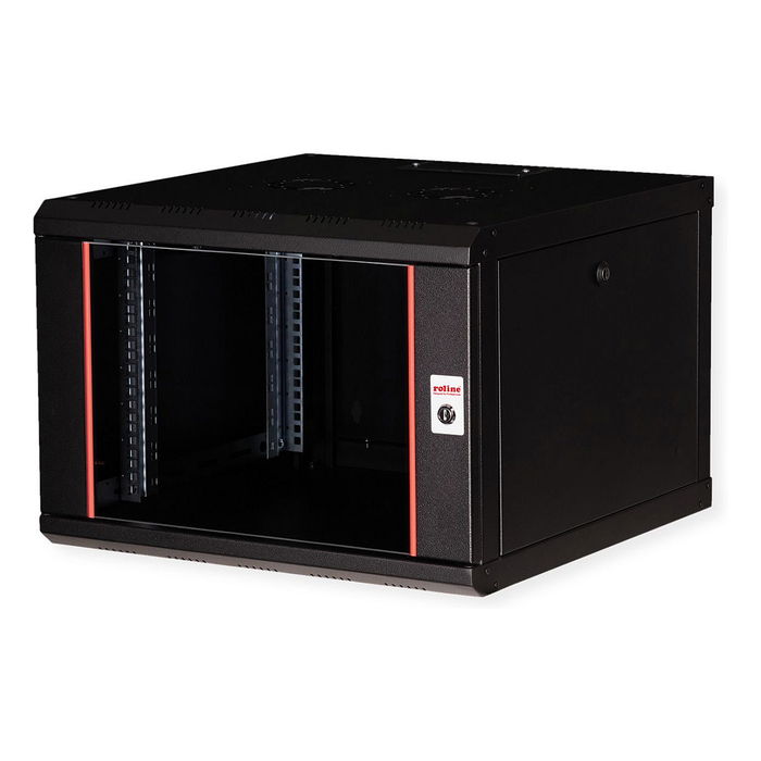 ROLINE Rack 26.21.0171 Bastidor de Pared 19 Pulgadas 7U 600x600 mm Negro, Con Puerta de Cristal, Rieles y Bloqueo, Acero, 18 kg ROLINE Rack 26.21.0171 Bastidor de Pared 19 Pulgadas 7U 600x600 mm Negro, Con Puerta de Cristal, Rieles y Bloqueo, Acero, 18 kg