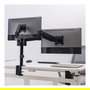 VALUE 17.99.1182 Brazo Dual para Monitores LCD, Montaje en Mesa, Soporte para 2 Pantallas de 17 a 32 Pulgadas hasta 9 kg Cada Una, Ajuste de Inclinacion y Giro