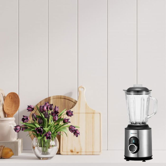 Blaupunkt Batidora de Vaso 1000W, Vaso de Cristal 1500ml, Acero Inoxidable