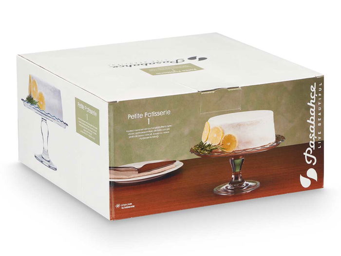 Pasabahce Tartera con Pie de Vidrio Diametro 26 cm, Transparente, Ideal para Hornear y Servir, 12 cm de Alto (Set de 4)