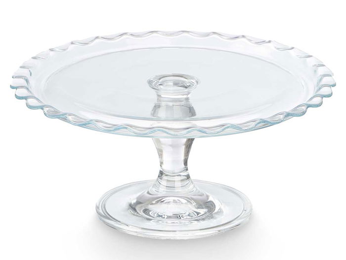 Pasabahce Tartera con Pie de Vidrio Diametro 26 cm, Transparente, Ideal para Hornear y Servir, 12 cm de Alto (Set de 4)