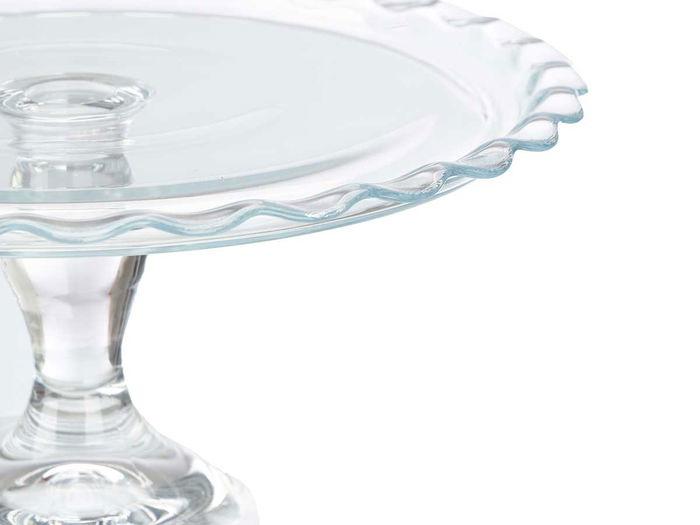 Pasabahce Tartera con Pie de Vidrio Diametro 26 cm, Transparente, Ideal para Hornear y Servir, 12 cm de Alto (Set de 4)