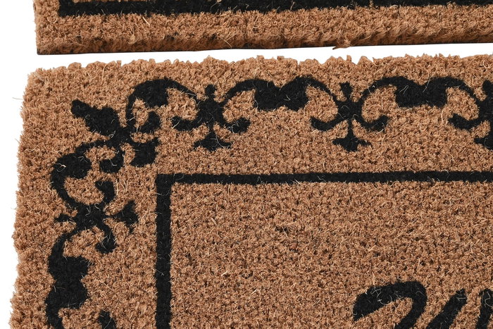 DKD Home Decor Set de 2 Surtido de Felpudos de Coco y Goma 75x45x2,3 cm