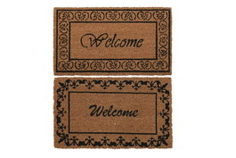 DKD Home Decor Felpudo Terraza Y Jardin Coco Goma Marron Negro 45 x 2.3 x 75 cm