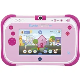 VTECH - Consola VTech Storio Max 2.0 - Tableta Educativa para Niños, Pantalla 5", Color Rosa, Idioma Francés, para 3 a 11 años