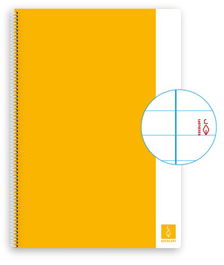 Bloc Escolofi Basic Tapa Dura A4 80H Horizontal 80G Con Margen Amarillo (Set de 5)