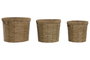 DKD Home Decor Set de 3 Maceteros de Fibra y Metal Marrón 36x36x29 cm