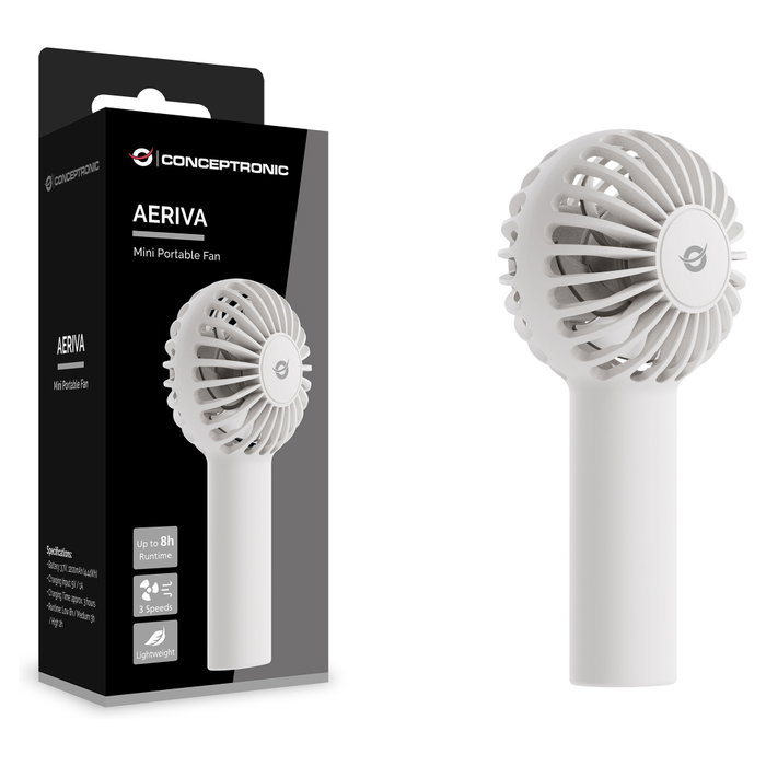 Conceptronic AERIVA01W Mini ventilador portátil blanco