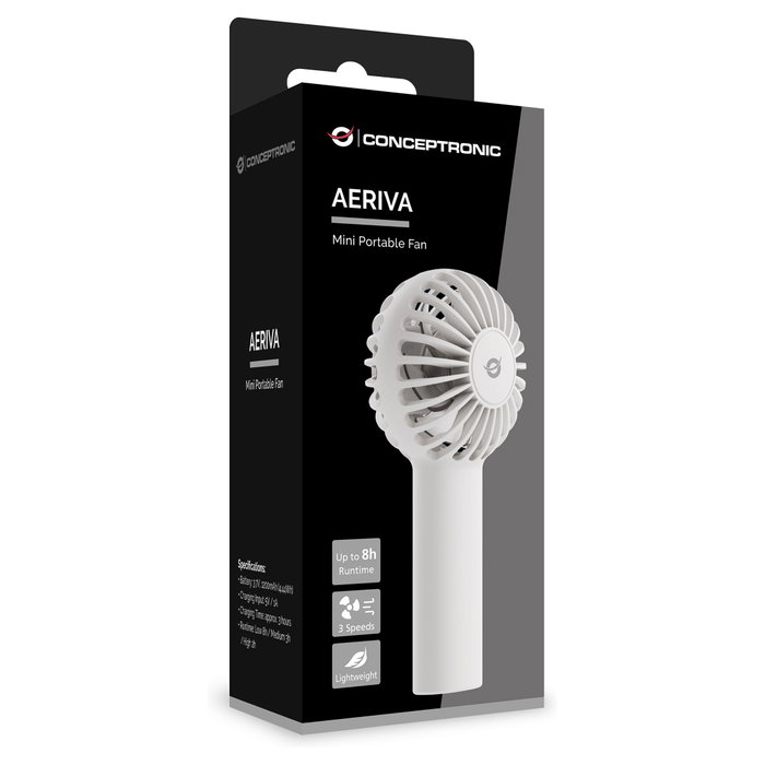 Conceptronic AERIVA01W Mini ventilador portátil blanco