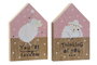 DKD Home Decor Decoración Luminosa MDF Ovejita Rosa y Blanco