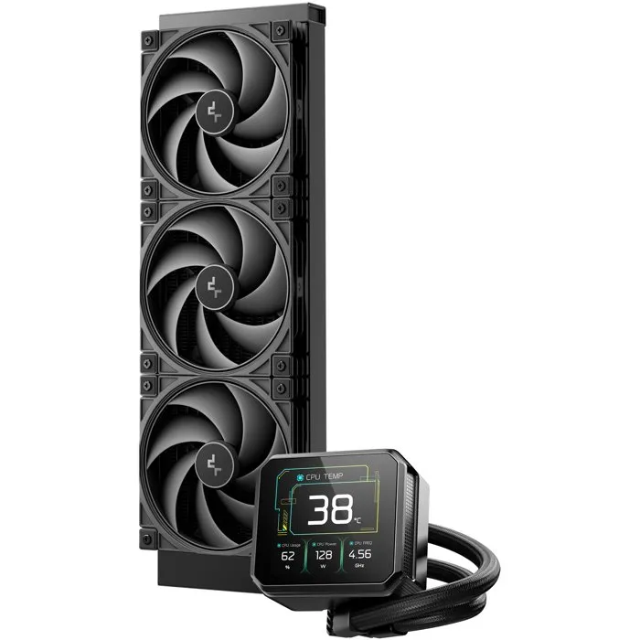 Deepcool Spartacus 360 - Refrigeración líquida AIO 360 mm, bomba 6ª gen, pantalla IPS 3,4" - Negro