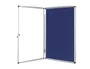 Q-connect Vitrina de Anuncios Mural Pequeña Fieltro Azul con Puerta y Cerradura 72x98 cm