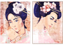 DKD Home Decor Cuadro Geisha de Lienzo y PS, Pack de 2 unidades