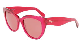 Ferragamo SF1061S-613 Gafas de sol con cristales rosa y montura roja