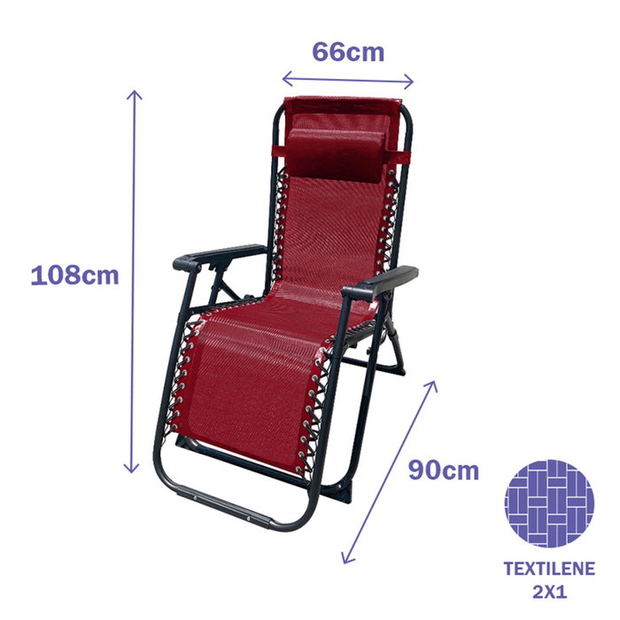 Marbueno Pack de 2 Tumbona Plegable Acero Cojin Jardin y Piscina 90X66X108 MARBUENO SUMMER 10010X2 Marbueno Pack de 2 Tumbona Plegable Acero Cojin Jardin y Piscina 90X66X108 MARBUENO SUMMER 10010X2