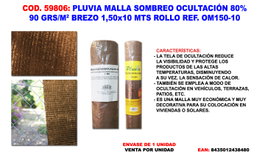 Pluvia Malla Sombreo/Ocultación 90g/m2 Brezo 1,50x10 MT Roll