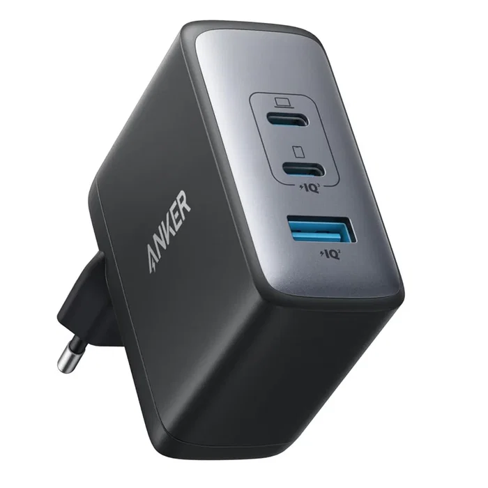 Anker 736 (Nano II) Cargador GaN II de 100W, Cargador de Pared 3 Puertos (2x USB-C, 1x USB-A) Compatible con MacBook, iPhone, iPad, Galaxy