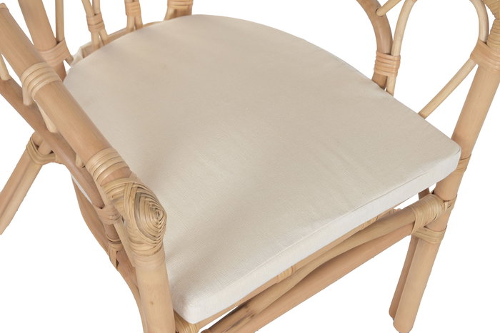 DKD Home Decor Silla Balines 56 x 77 x 50 cm (2 Unidades) Ratán Natural Blanco Roto
