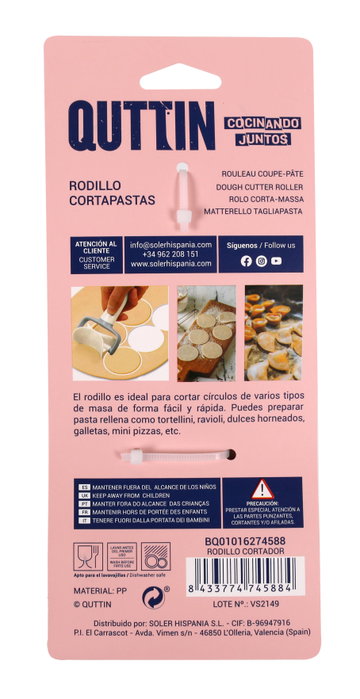 Quttin Rodillo Cortador Circular 16.5x8.5x4.5 cm (24 Unidades)