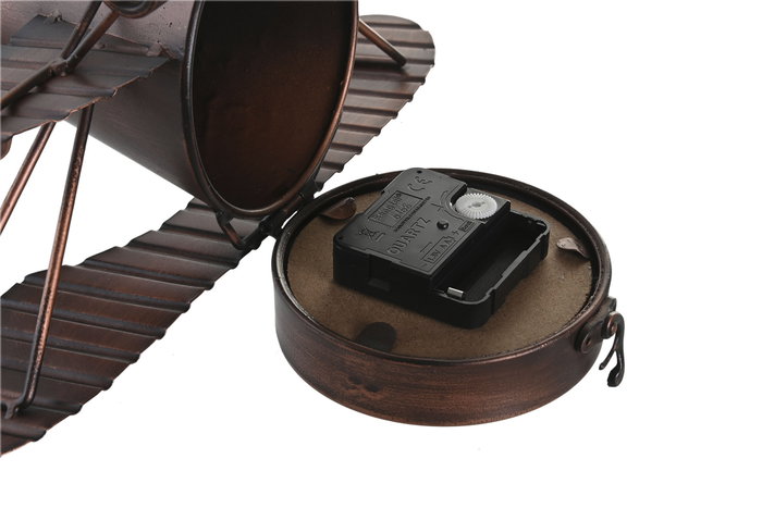 DKD Home Decor Reloj de Sobremesa Hierro Avión Surtido de 2 Unidades