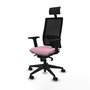 PIQUERAS Y CRESPO Silla de oficina Horna Rosa y Negro con Mecanismo Sincro
