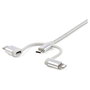 StarTech.com Cable Multicarga 3 en 1 Lightning, USB-C y Micro-USB, 1m, Plata