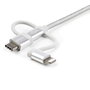 Cable USB-A a Lightning, USB-C y Micro-USB 1m Carga 3-en-1 MFi Nailon Trenzado 15W 3A