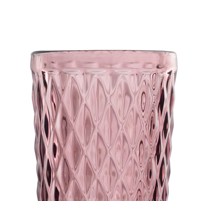Vaso Rosa Cristal Decoración 8 X 8 X 12,50 cm (Set de 5)